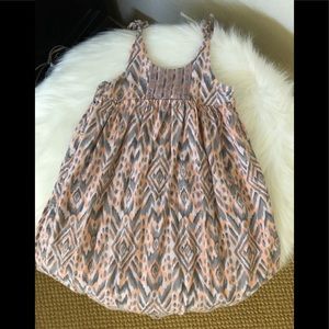 Peach and grey tribal print dress
